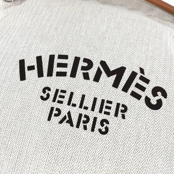 HERMES logo Sac Aline MM Backpack ToileChevron / Barenia Beige/Brown main image 10
